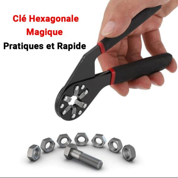 Clé Hexagonale Magique Multifonctionnelle Ajustable 6 Pouces