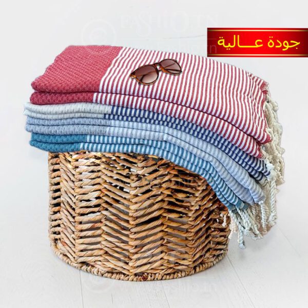 عرض خاص 4 قطع فوطة تونسية بخطوط جذابة و رائعة جودة عالية من القطن الجيد P4-10