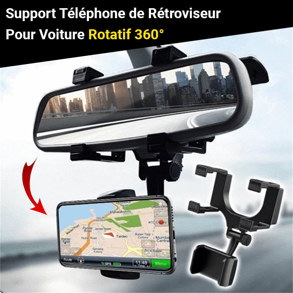 Support de téléphone portable pour voiture avec câble rotatif et  rétractable, Support pour rétroviseur, enregistreur de conduite DVR/GPS,  nouveau - AliExpress