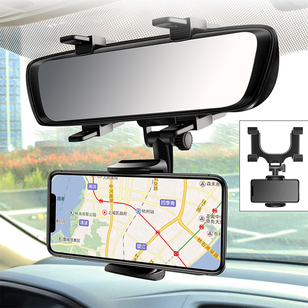 Super Support de Téléphone de Rétroviseur pour Voiture Rotatif 360°  Multifonction 