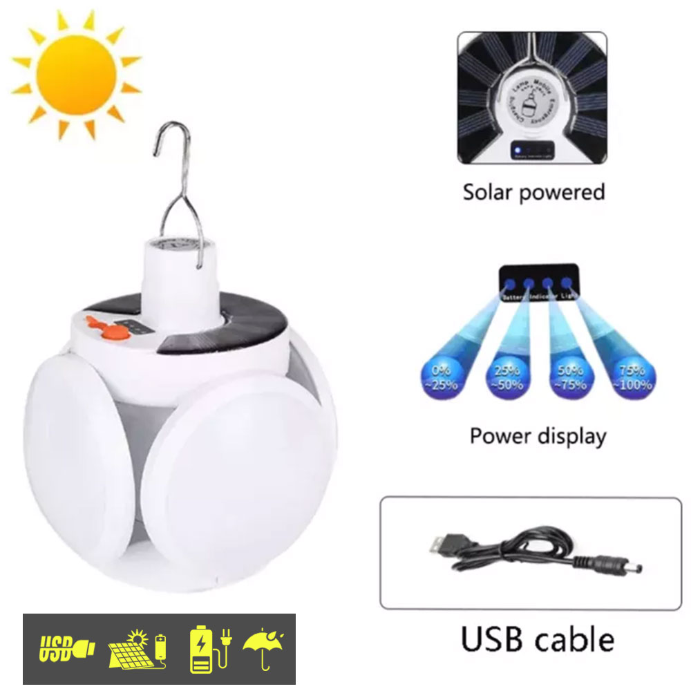 marque generique - USB Portable Solaire Puissance Ampoule, Intérieur  Extérieur Éclairage à la maison, Camping Tente Lampe de Pêche, économie  d'énergie Solaire Alimenté - Eclairage solaire - Rue du Commerce