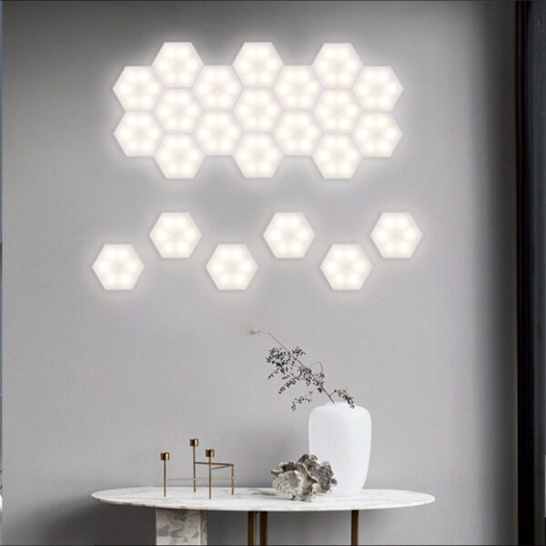 6 lampes led hexagonales
