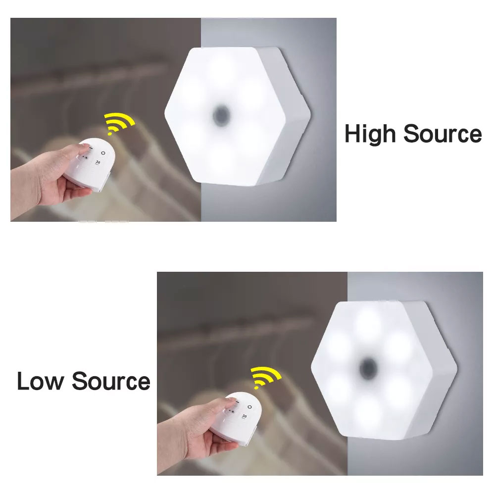 6 lampes led hexagonales 