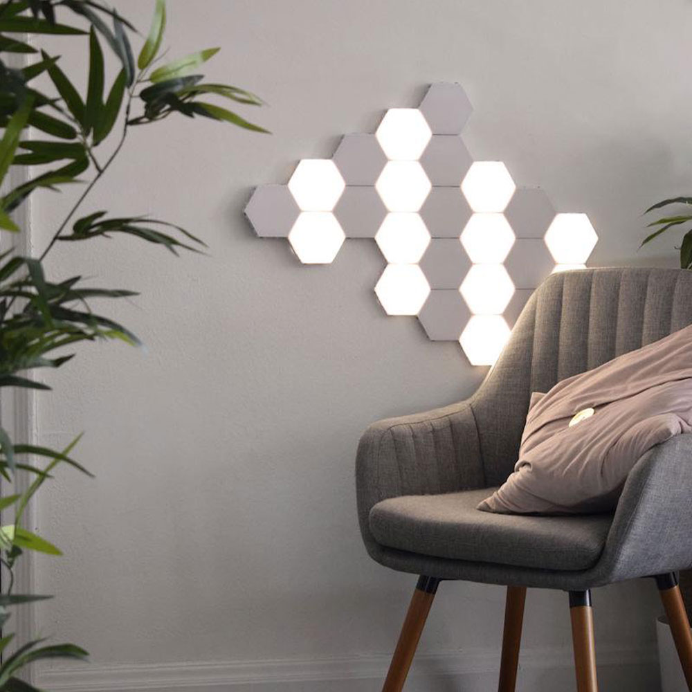 6 lampes led hexagonales