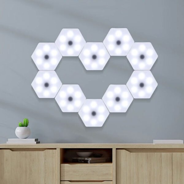 6 lampes led hexagonales