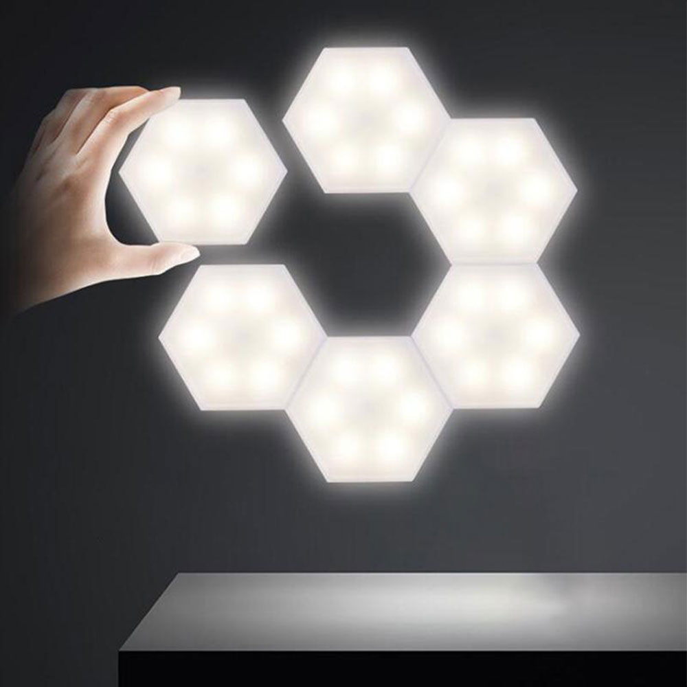 6 lampes led hexagonales