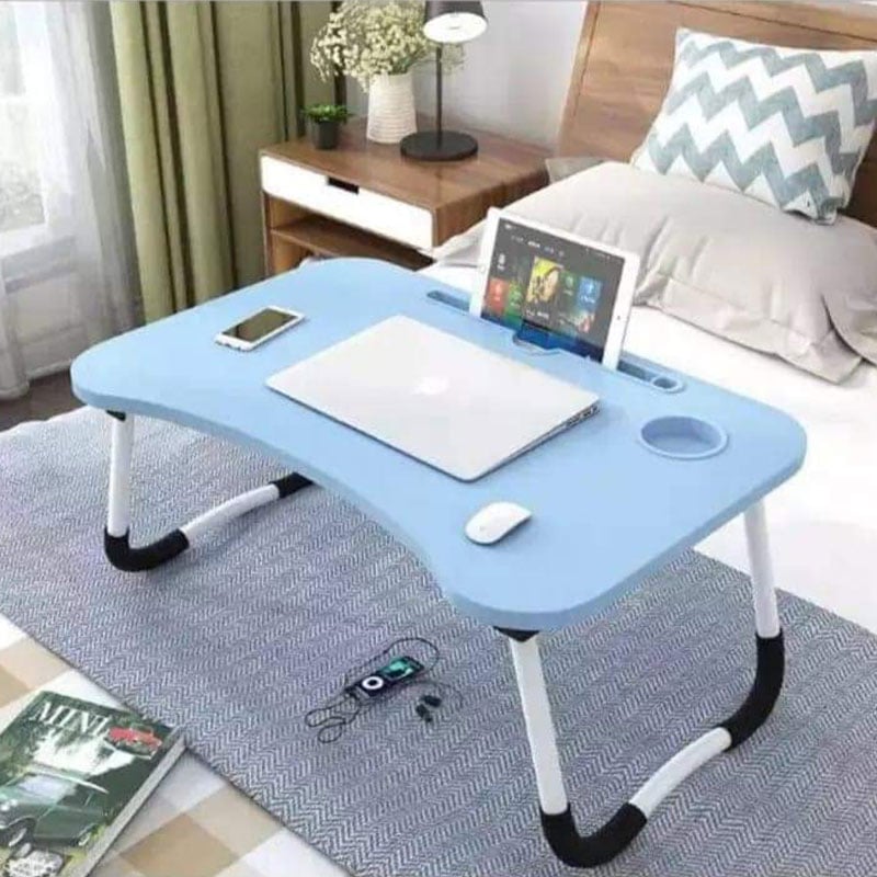 Table De Lit Pliable Multifonction Bleu 