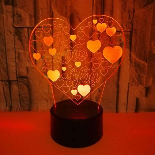 Veilleuse 3D LED Romantique 3 Coleurs Modèle V05