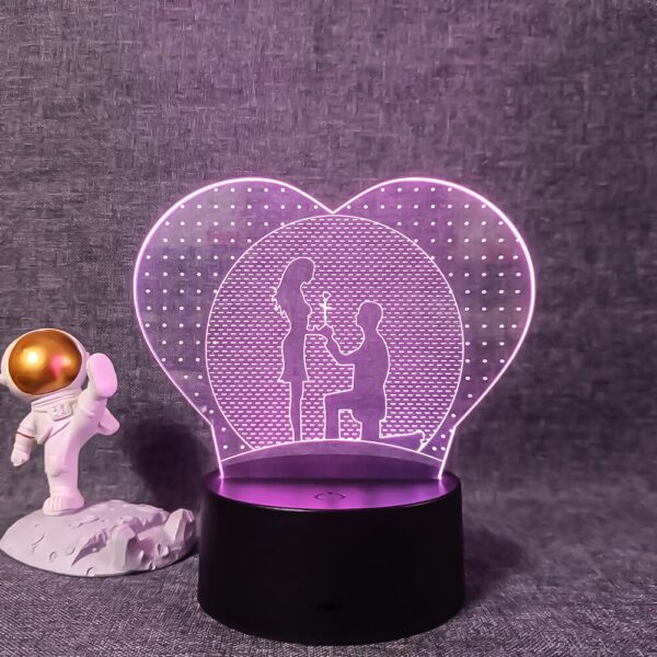 Veilleuse 3D LED Romantique 3 Coleurs Modèle V03