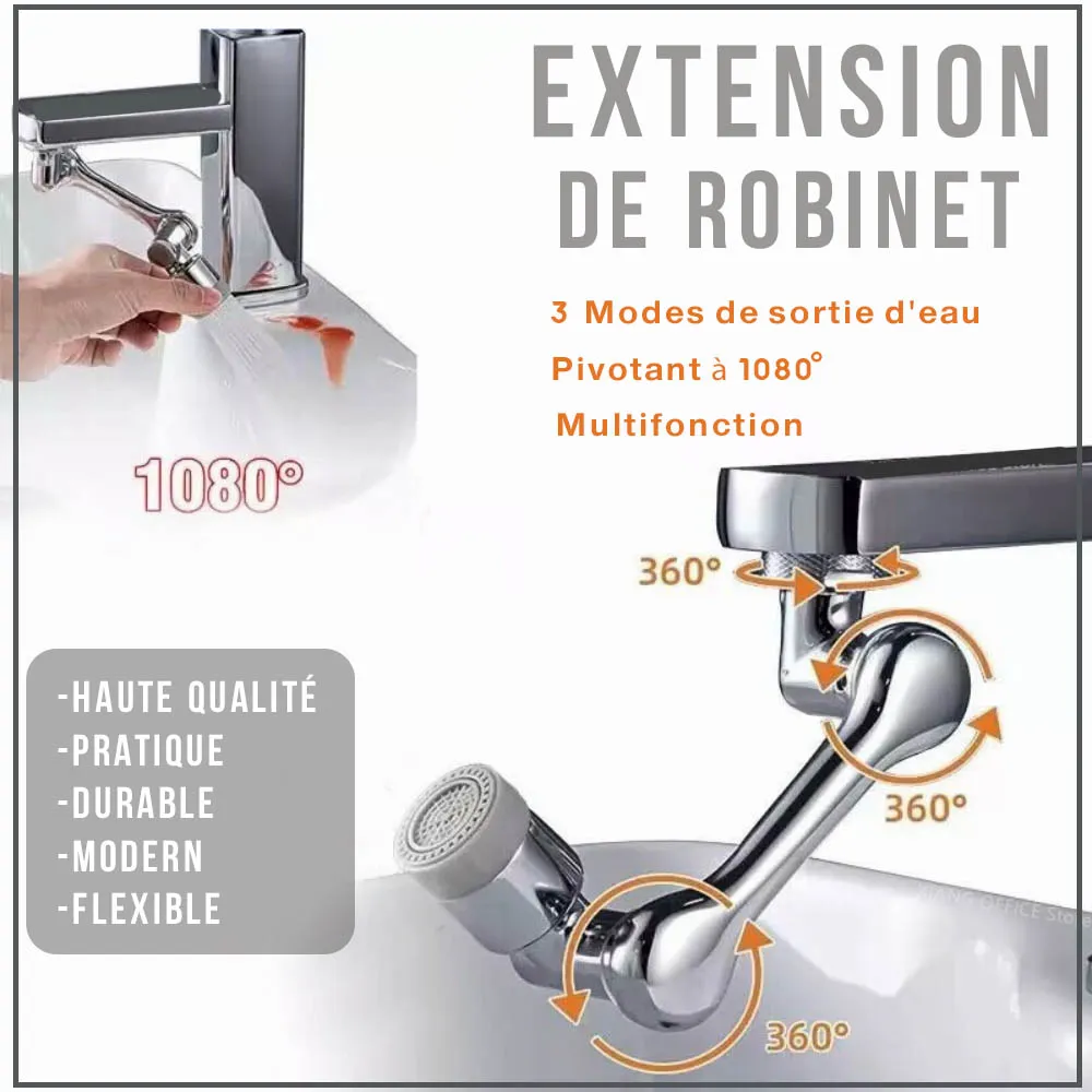 Mousseur - Robinet d'extension multifonction rotatif à 1080° avec