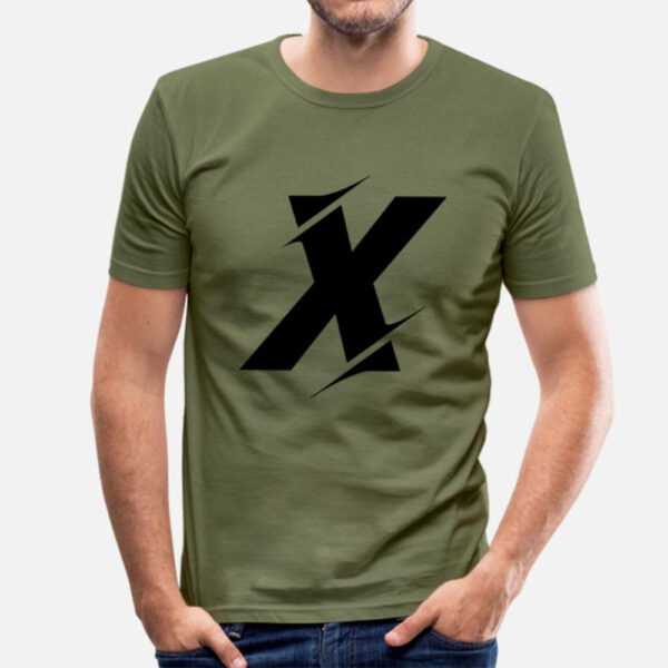 T-shirt Coton Vert Militaire "Motif X"
