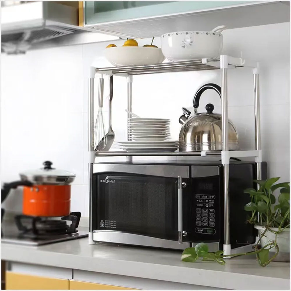 Etagère De Cuisine Micro Ondes Extensible 2 Niveaux Rangement