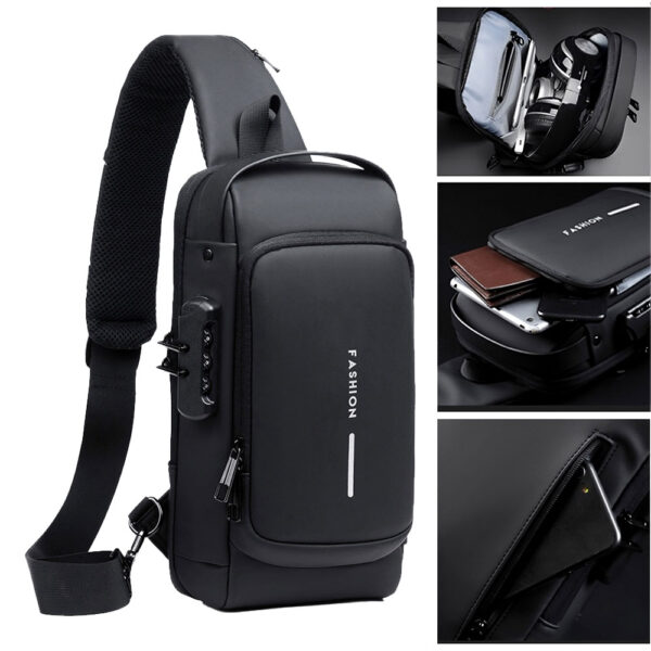 Sac Bandoulière Pro Antivol USB Étanche