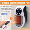 Mini Chauffage Mural Électrique 500W + Télécommande