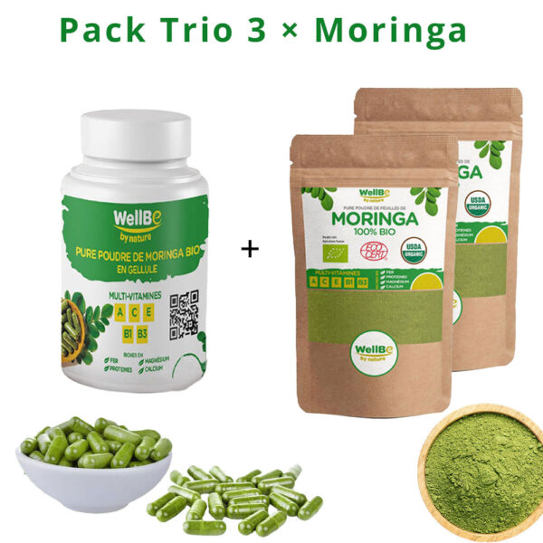 Pack Trio 3 X Moringa Certifiée 100% BIO