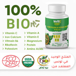 Pure Moringa Boite de 60 Gélules Certifiée BIO Haute Qualité