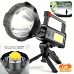 Torche LED Puissante et Rechargeable avec Trépied