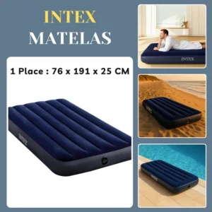 Intex Matelas Gonflable 1 Place Ultra-Confortable - 76 x 191 x 25 CM - Dura-Beam avec Technologie Fiber-Tech