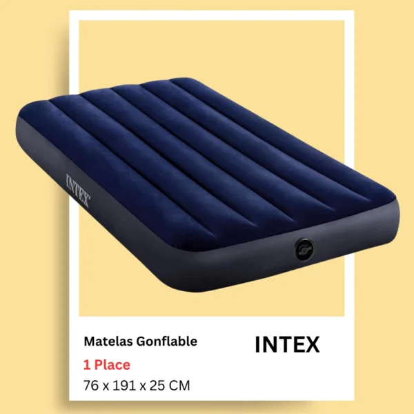 Intex Matelas Gonflable 1 Place Ultra-Confortable - 76 x 191 x 25 CM - Dura-Beam avec Technologie Fiber-Tech