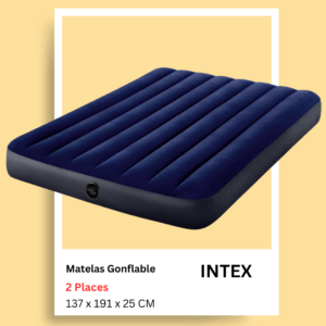 Intex Matelas Gonflable 2 Place Ultra-Confortable - 137 x 191 x 25 CM - Dura-Beam avec Technologie Fiber-Tech