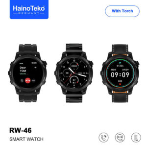 Haino Teko germany RW-46 – Montre Connectée avec Torche LED, Appels Bluetooth & 3 Bracelets Offerts