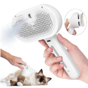 Brosse Vapeur pour Animaux – 3 en 1 Anti-Statique & Auto-Nettoyante