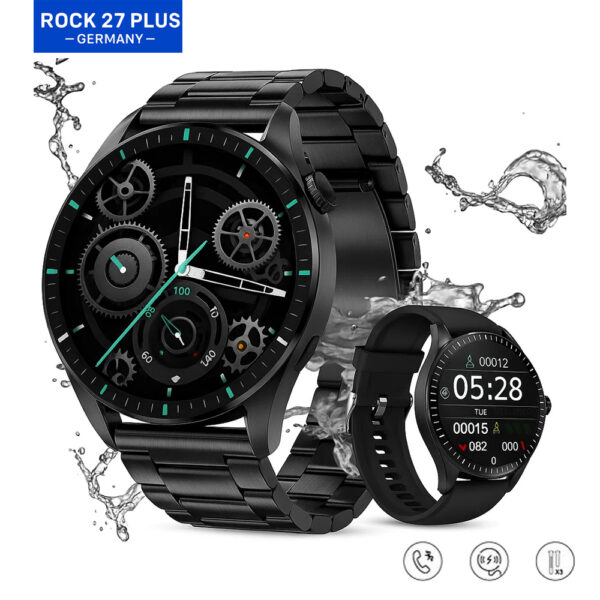 Montre Connectée BrandCode Rock 27 Plus – 3 Bracelets Offerts, Appels & Notifications, Jusqu’à 60 Jours d’Autonomie