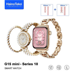 Pack 3-en-1 Haino Teko G15 Mini Series 10 – Montre Connectée + Montre Classique + Bracelet de Luxe | Original Germany