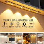 Lampe LED Intelligente 4 LED 60 CM - Détecteur de Lumière & Mouvement - Rechargeable - Fixation Magnétique