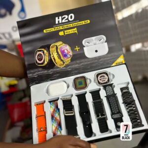 Pack H20 Smartwatch 10-en-1 - Montre Connectée + Écouteur Bluetooth +  7 Bracelets + Coque de Protection – Édition Premium