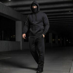 Ensemble Zippé "Ninja" avec Cagoule Intégrée REF0021