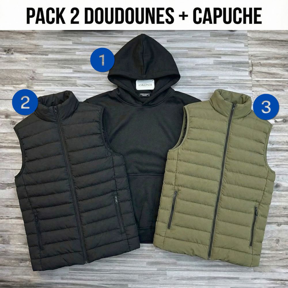 Pack Trio Hiver : 2 Doudounes + Capuche REF0048