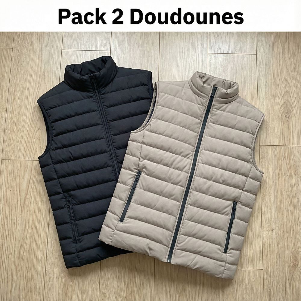 Pack 2 Doudounes (Noir & Beige) REF0047