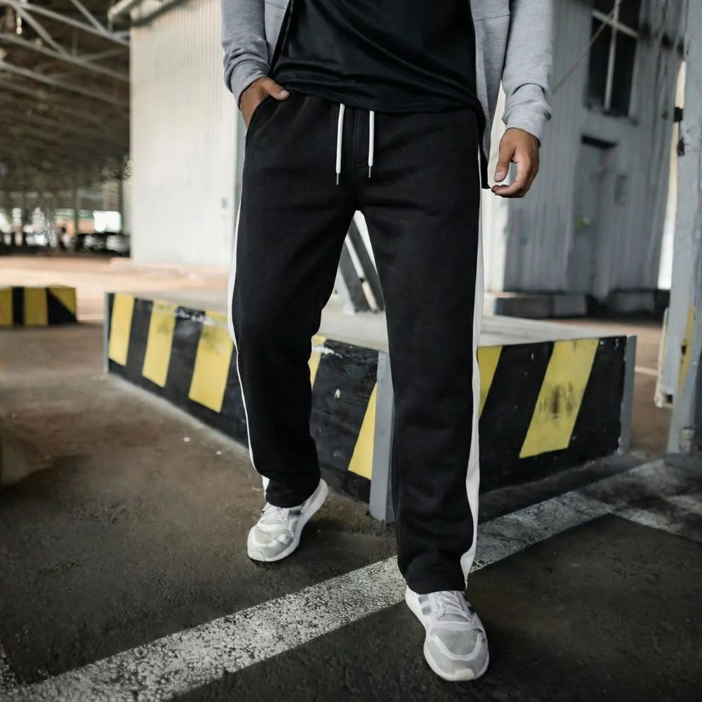 Pantalon Baggy à Bandes – Noir