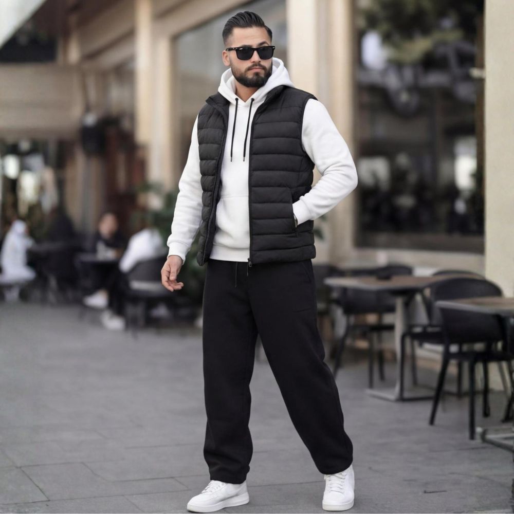 Ensemble Demi-Oversize: Capuche + Baggy + Doudoune Matelassée REF0065