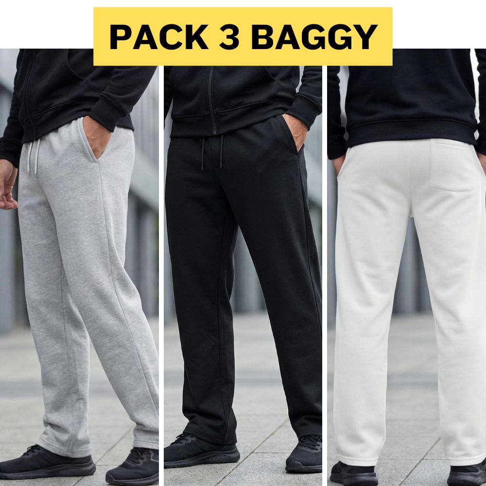 Pack de 3 Pantalons Baggy en Molleton Gratté REF0064