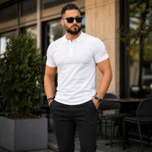 Polo Col Chemise - Blanc