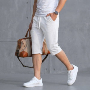 Short Pantacourt Coton Coupe Regular - Blanc