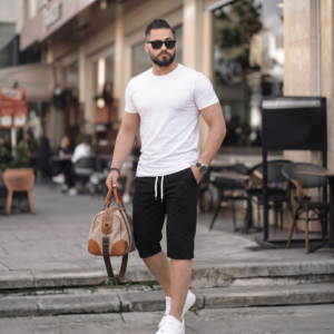 Ensemble T-shirt 100% Coton + Pantacourt REF0107