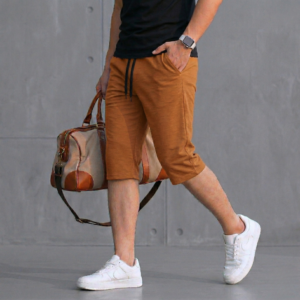 Short Pantacourt Coton Coupe Regular - Camel