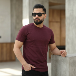 tshirt 100% coton rouge bordeaux