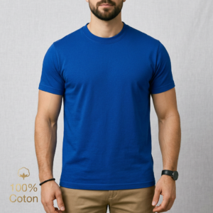 tshirt 100% coton bleu roi