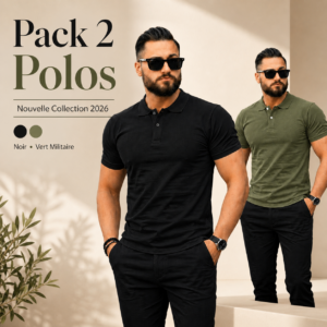 Pack 2 Polos Col Chemise : Confort & Élégance REF0120