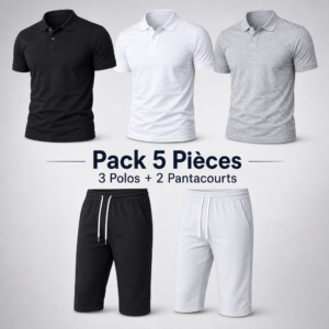 Pack 3 Polos + 2 Pantacourts : Confort & Style REF0134